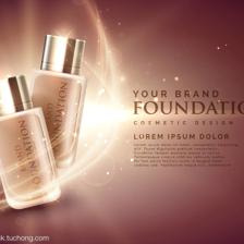 科技重塑美妆 令人敬畏的化妆品基础产品3D广告图概念